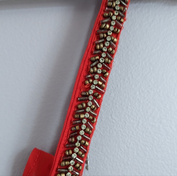 ZARA Trafaluc Red Chiffon Dress with Beaded straps size XS - Picture 4 of 10